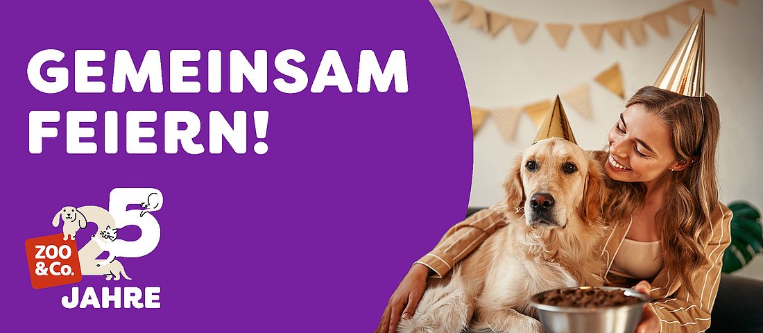 Hund und Frau in festlicher Szene