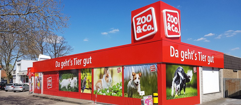 Außenansicht der ZOO & Co.-Filiale in Gütersloh