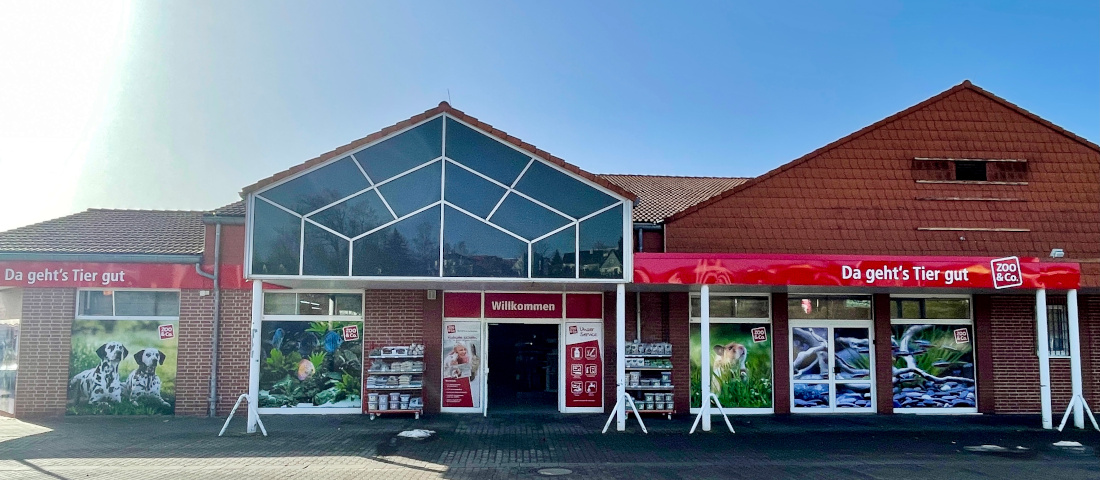 Außenansicht des neu eröffneten ZOO & Co.-Fachmarkts in Sondershausen
