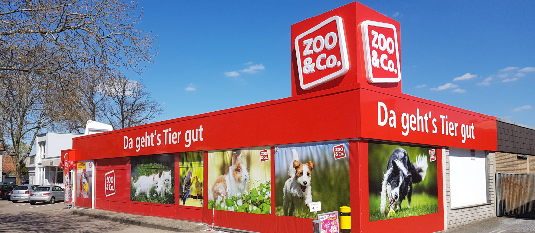 Außenansicht der ZOO & Co.-Filiale in Gütersloh